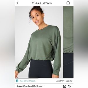 Fabletics Army Green Cinched Pull Over